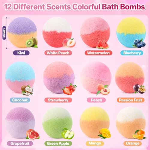 Bath Bombs for Kids with Surprise Inside, 24 Pack Kids Bath Bombs with Toys Inside Gift Set, Kid Bubble Bath Fizzy for Girls Boys with Bath Toys - color: Pink Edition