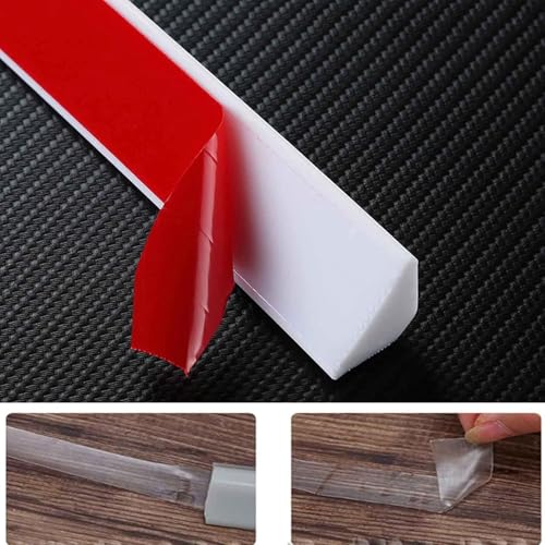 78 inches 2 Meter self‑adhesive Cut Flexible Silicone Water Dam Retention Barrier Shower Threshold Strip Anti-leak wet and dry separation Guard for Walk in shower for Bathroom & Kitchen (White 78.7") - color: White