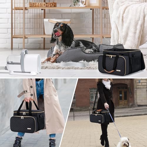 Dog Grooming Vacuum Bag, Pet Grooming Kit Bag Perfect for Dog Hair Vacuum & Grooming Tool Kit Accessories- Black - color: Black