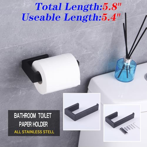 GERZWY Matte Black SUS 304 Stainless Steel Toilet Paper Holder Bathroom Paper Towel Dispenser Tissue Roll Hanger Wall Mounted HG1718-BK - color: Black