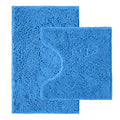 Bathroom Rugs Sets 2 Piece,Super Absorbent Chenille Bath Mats and U-Shaped Toilet Rug,Strong PVC Non Slip Backing,Microfiber Washable Dry Quickly Bath Mats for Bathroom(20"x32"+20"x20"U, Calm Blue) - color: Calm Blue