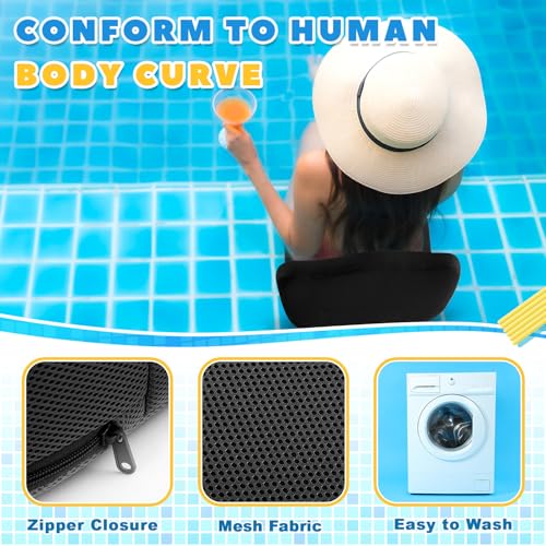 Yerliker 1 Pcs Foldable Hot Tub Booster Seat for Adults Adjustable 2 Heights up to 6.3", Weighted Booster Seat 3D Air Mesh Hot Tub Accessories Quick Dry Micro Dot Non Slip for Spa Bathtub Pool (Black) - color: Black