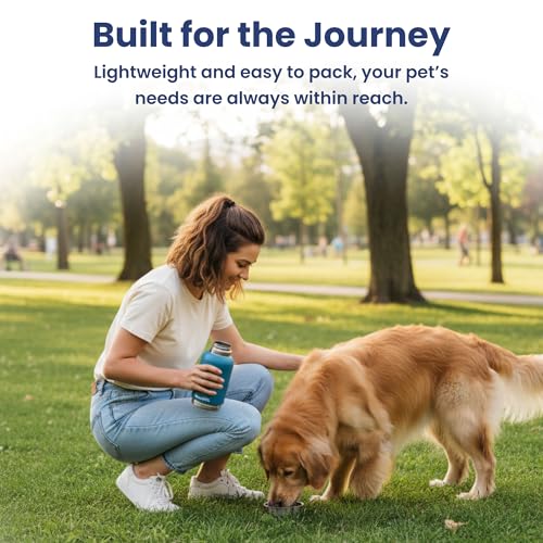 PawsPik 3-in-1 Travel Dog Water Bottle & Bowl Set, 32oz, Blue | Stainless Steel Vacuum-Insulated Bottle with Detachable Food & Water Bowls, Leak-Proof, Keeps Water Cold 12hrs/Hot 6hrs - color: Midnight Summit Blue