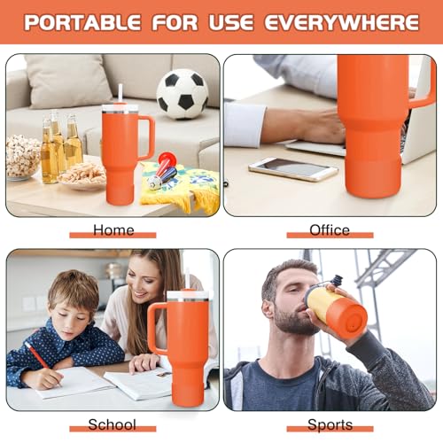 WUQID Silicone Boot Sleeve Compatible with Hydro Flask Travel Tumbler with Handle 32oz&40oz and 12-24oz Hydroflask Bottle & Stanley 20 30 40oz Tumbler, Fit 2.83-2.95in Bottom, Anti-Slip Bottle Cover - color: Tigerlily Plum