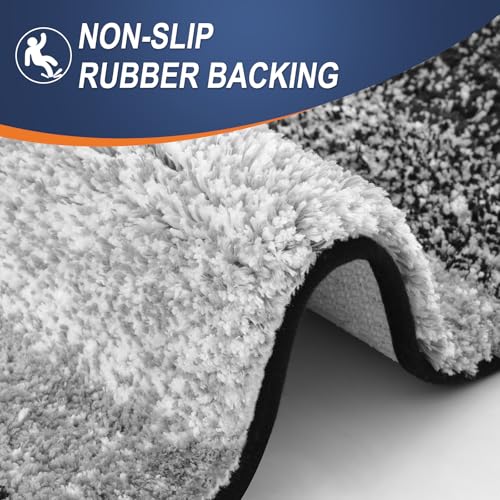 OLANLY Small Bathroom Rugs Mat 24x16, Extra Soft Absorbent Microfiber Bath Rugs, Rubber Backing, Quick Dry, Machine Washable Bath Mats for Bathroom Floor, Tub and Shower, Home Decor Accessories, Black - color: Black, size: 24" X 16"
