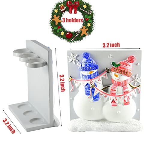 Christmas Bathroom Accessories Snowman Bath Set with Soap Dispenser,Toothbrush Holder, Bath Tumbler and Snow Soap Tray White - style: Snowman Design