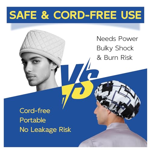 Years calm Shower Cap for Men, Waterproof & Heat-Retaining Hair Treatment Cap – Reusable Men’s Shower Cap with Foil Lining, Elastic Band, for Steam Care, Hair Mask & Oil Conditioning - color: Black and white