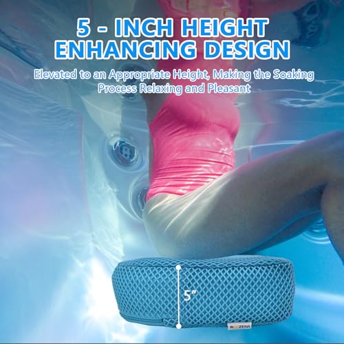 REEZEIVI Hot Tub Booster Seat for Adults,5 Inch Thick SPA Cushion,Weighted Hot Tub Cushion with Non-Slip Bottom,Quick Dry Spa seat,Washable 3D Mesh,Inflatable Hot Tub,Pool, Bathtub (Bue) - color: Bue