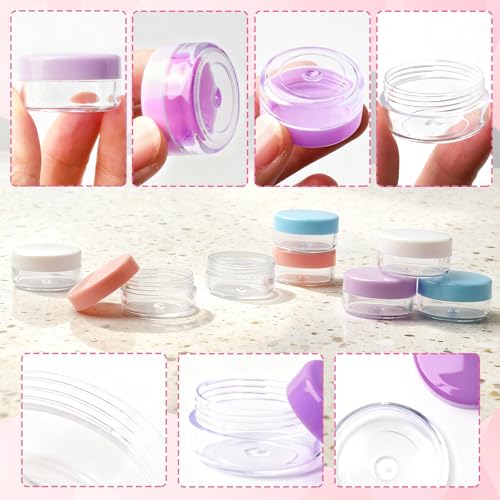 25-Pack 5g Small Travel Containers - Multi-Color Cosmetic Sample Jars with Lids - Leak-proof & Refillable Travel Cosmetic Containers for Skincare, Glitter, Lotion, Face Cream & Lip Balm