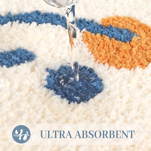Cute Toilet Rug U Shaped, Microfiber Bathroom Toilet Rugs Non Slip Bath Mat Toliet Rug Machine Washable Absorbent Bathroom Rugs 20 x 22 Inches, Smile - color: Smile