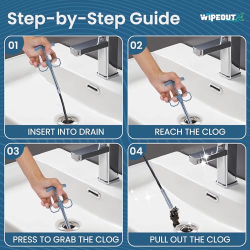 Drain Clog Remover 35.5 Inch Flexible Grabber Claw Hair Drain Snake for Sink-Shower-Toilet & Kitchen Pipes 7 Hair Clog Remover 2 (18 inch) Brushes and 20 Pair of Disposable Gloves - style: Pack of 10 - 35.5"