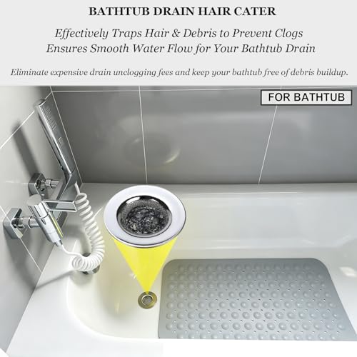 Seatery 2PCS 1.50" Bathtub Hair Catcher, Bathroom Sink Strainers, Tub Drain Hair Catcher, Drain Strainer for Shower, Laundry, Mop Pool, Utility, Slop, RV Sink, Stainless Steel - size: 1.50 inch