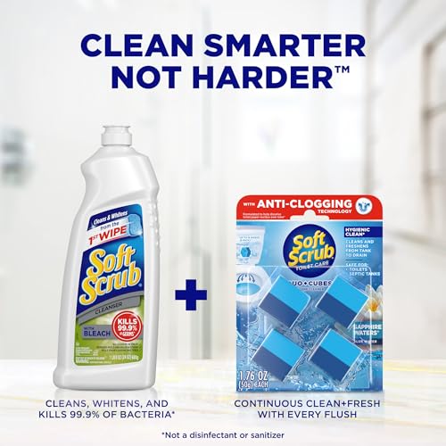 Soft Scrub In-Tank Toilet Cleaner Duo-Cubes, Sapphire Waters, 4 Count - size: 4 Count (Pack of 1)
