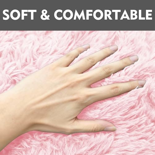 Shaggy Bathroom Rugs Sets 3Piece Bath Mat for Bathrom Non-Slip Bathrom Mats Water Absorbent Bath Rug Floor Mats Soft Washable Shower Rug with U-Shaped Contour Rug Toilet Lid Cover Light Pink - color: Light Pink