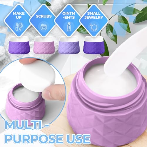 16Pack Travel Bottles for Toiletries, TSA Approved Travel Size Toiletries Containers Set, Silicone Leak Proof Refillable Bottles Elastic Sleeves Creams Jars Accessories Kit W/Clear Bag (Purple) - color: Purple