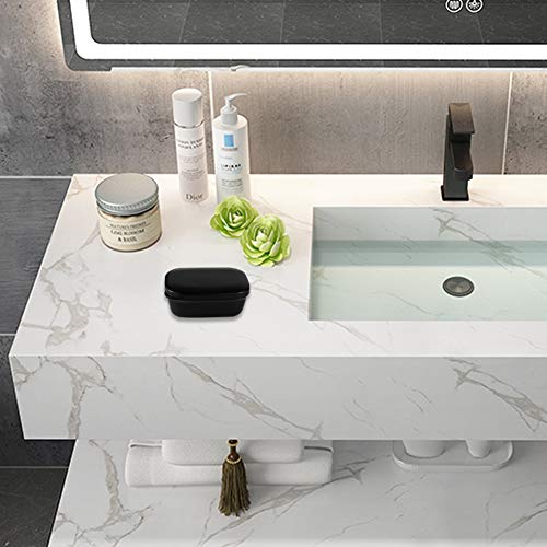 Soap Dish Soap Box Soap Holder 2 Pack Soap Container for Shower, Waterproof Portable Soap Case Tray for Traveling, Car, Home, Outdoor, Camping, Gym (Black) - color: Black