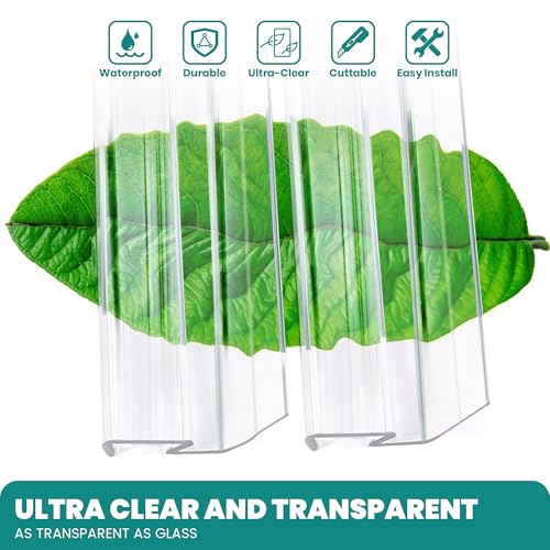 Bathroom Shower Glass Door Bottom Seal Strip, 2PCS 36 Inch Long Clear PVC Seal Strips for 5/16"(8mm) - 3/8"(10mm) Thick Framless Glass Door Panel - style: (5/16"-3/8") X 36"