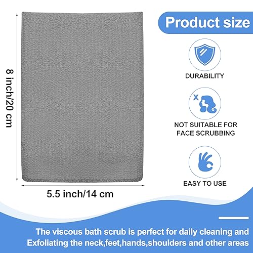 Tatuo 12 Pack Korean Exfoliating Mitt & Cloth, Viscose Rayon Dead Skin Remover Washcloth, Multi Color Body Scrub Towel for Shower Spa Travel(Small,White, Black, Gray) - color: White, Black, Gray, size: Small