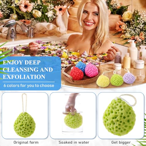 FoldTier 6 Pcs Bath Sponge Deep Cleansing Body Loofah Gentle and Deep Exfoliating Body Scrubber Bath Accessories Men Women Baby Sponge for Bathing Shower (Stylish Color) - color: Stylish Color