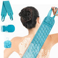 S&R PLKOP Exfoliating Body Scrubber Set -Exfoliating Glove,Back Scrubber and Shower Loofah for Women and Men Shower(3 Pack, Green)