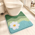 Cute Toilet Rug U Shaped, Microfiber Bathroom Toilet Rugs Non Slip Bath Mat Toliet Rug Machine Washable Absorbent Bathroom Rugs 20 x 22 Inches, Flower - color: Flower
