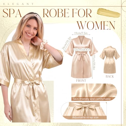 Twistover 16 Pcs Birthday Gifts for Women: Luxury Robe & Blanket Spa Gift Basket for Women -scented Candle, Mug, Notebook, Pillowcase & Spa Accessories(Champagne) - color: Champagne