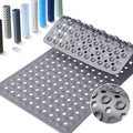 Yimobra Bath Tub Mat Non Slip, 34.5"X15.5" Long Shower Mat, Machine Washable Bathmat with Drain Holes and Suction Cups, Soft on Feet, Bathroom Essentials, Grey - color: Grey, size: 34.5 X 15.5 Inch