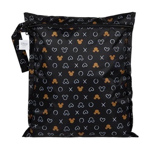 Bumkins Disney Waterproof Wet Bag for Baby, Travel, Swim Suit, Cloth Diapers, Pump Parts, Pool, Beach, Gym Clothes, Toiletry, Hook to Stroller, Daycare, Zip Reusable Wetdry Packing, Minnie Mouse Icon - color: B4 Minnie Mouse Icon, style: Wet Bag