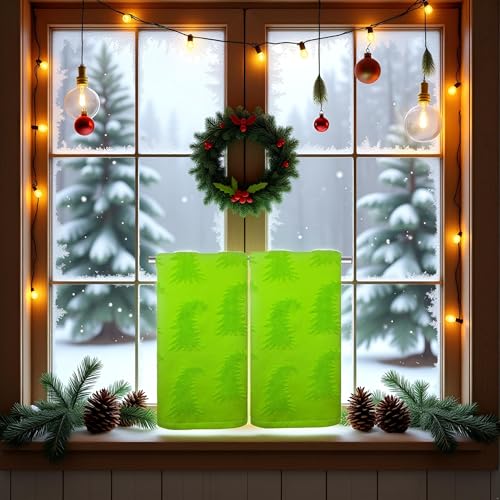 2 Pack Green Christmas Tree Hand Towels 100% Cotton Jacquard Holiday Kitchen Dish Towels Retro Neutral Funny Bathroom Towels Set Seasonal Xmas Winter Christmas Bathroom Housewarming Decor Gift - color: Funny Tree