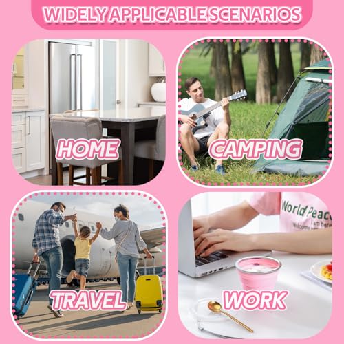 Toothbrush Travel Case, Travel Toothbrush Silicone Collapsible Toothbrush Cup, Travel Toothbrush Set Suitable for Business Camping Travel or Daily Use (Pink) - color: Pink