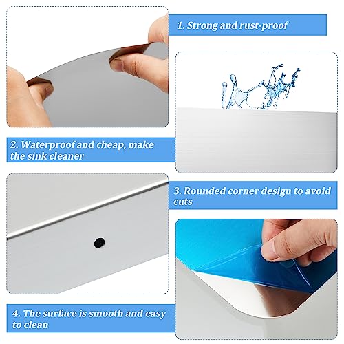 Therwen 2 Pcs Stainless Steel Side Splash Guard for Sink 26 x 20 Inch Wall Mount Guard with Screws Commercial Restaurant Hand Sink and Compartment Prep Sink Kitchen Sink Splash Protector Supply - size: 26 x 20 Inch