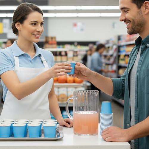 Turbo Bee 3oz Disposable Paper Cups 2400Pack, Small Bathroom Cups Bulk, Rinse Small Blue Paper Mouthwash Tumblers Perfect for Bathroom, Party, Picnic, Travel and Events - color: ML-paper 2400pack-3oz