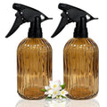 Glass Plant Spray Bottle, 13.5oz Refillable Plant Mister Bottle, 2 pcs Handheld Water Spray Bottle with Adjustable Mist Nozzle for Outdoor Gardening, Indoor Flowers, Cleaning, Hair & Pets Care (Brown) - color: Amber