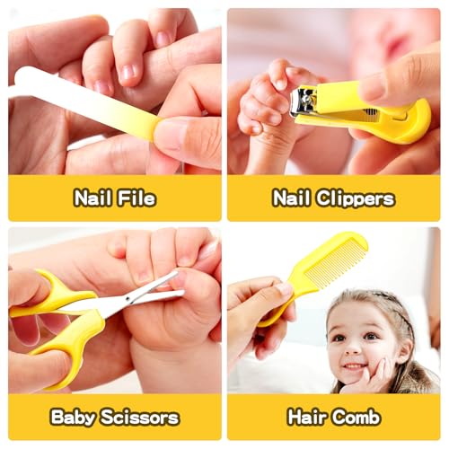 Baby Grooming Kit for Boys Girls Safety Newborn Nursery Essentials Grooming Set Gift for First-time Parents, Yellow 25 in 1 - style: Yellow 25 in 1