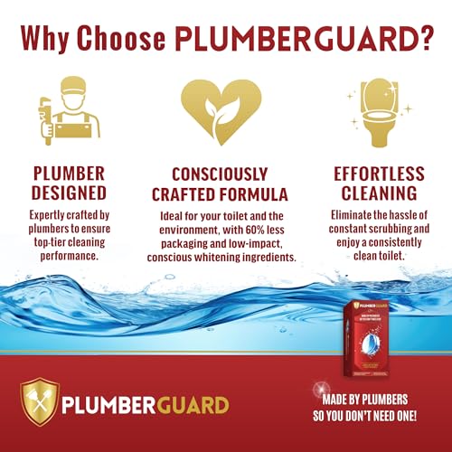 Toilet Tablets 4 Pack | Bleach & Chlorine Free, Dual-action Whitening with 1% Hydrogen Peroxide | Plumbers' Choice | Automatic Toilet Bowl Cleaner Tablets | Long-lasting Cleaning Supplies