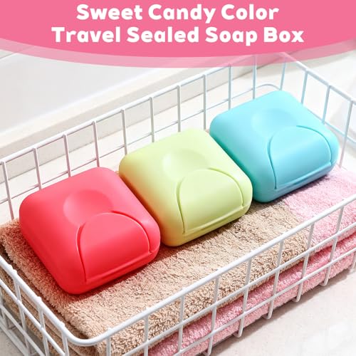 Zoyiancy 6 PCS Travel Soap Case, Portable Plastic Soap Box with Lid, Waterproof Leakproof Soap Dish, Draining Soap Holder for Traveling, Camping, Outdoor, Gym, Bathroom