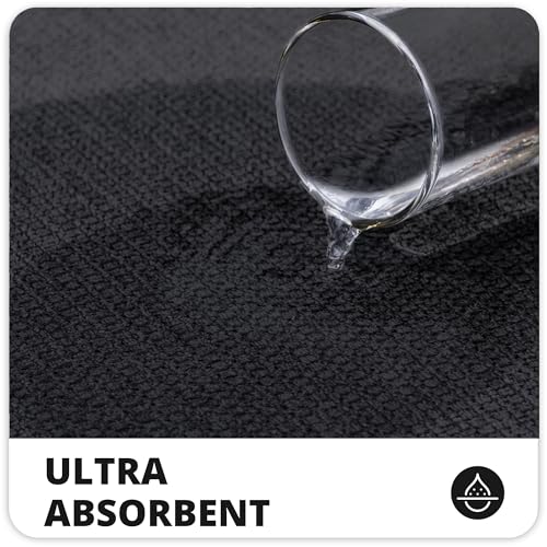 Bosap Bath Mat,Ultra Thin Bathroom Runner Rugs,Large Bath Mats for Bathroom,Quick Dry,Non-Slip,Machine Washable,Low Pile,Bath Rug,Shower Outside,Sink,Home Decor Accessories.Black,2'x6'(24x72inch) - color: Black, size: 2' X 6' (Runner)