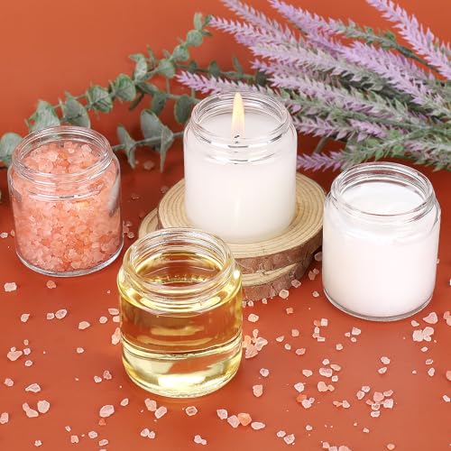 Accmor 4 oz Glass Jars with White Lids, 4 Pack Empty Glass Jars Makeup Sample Container with Inner Liners, Leakproof Round Airtight Cosmetic Travel Containers for Lotions, Creams, Candle Making - color: White, size: 4 Ounce