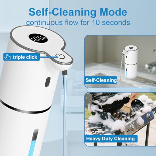 OHIFAST 2 Pack Automatic Liquid Soap Dispenser Touchless, USB Rechargeable Smart Hand Soap Dispenser, 6-Level Adjustable, 12.8oz/380mL Wall Mount for Bathroom Kitchen Dish Soap-White - color: 2 Pack- White, style: Liquid