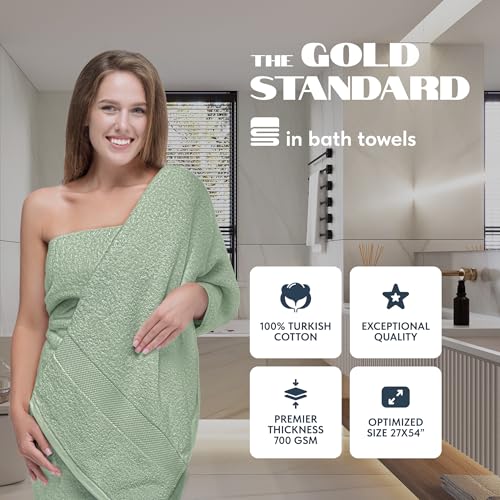 White Classic Luxury Bath Towels Set of 4 Large - 700 GSM Cotton Ultra Soft Bath Towels 27x54 | Highly Absorbent and Quick Dry | Hotel Towels for Bathroom Luxury, Plush Mint Green - color: 11: Mint Green