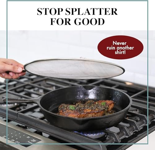 Splatter Screen for Frying Pan - 9.5/11.5/13 Inch (Set of 3) Stainless Steel Grease Splatter Guard - Cover Oil Splash when Sizzling Bacon, Cooking Fried Chicken or Popcorn - size: 9.5/11.5/13 Inch Set