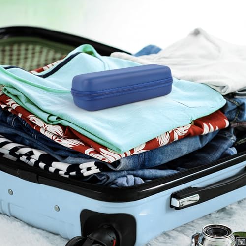 Hooqict Toothbrush Travel Case for Oral-B/Oral-B Pro/iO Electric Travel Toothbrush Case Holder with Mesh Pocket for Traveling, Camping, School, Business, Protective Storage Containers - color: Navy Blue