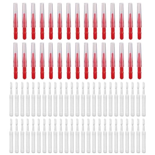 80pcs Shower Head & Nozzle Cleaning Tools, Including 30 Cleaning Brushes & 50 Shower Hole Brushes, Practical Unclogger Picks for Small Holes, Sink Gaps, and Showerhead Cleaner (Red, White)