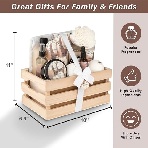 Aqua Elegante Full Spa Gift Set - 15 Piece Premium Bath Basket with Wash, Bubbles, Lotion, Salts, Body Scrub, Towel, Shower Puff, Bathbombs, Reusable Basket, Gifts for Women - Coconut & Vanilla - size: 15 Piece Set