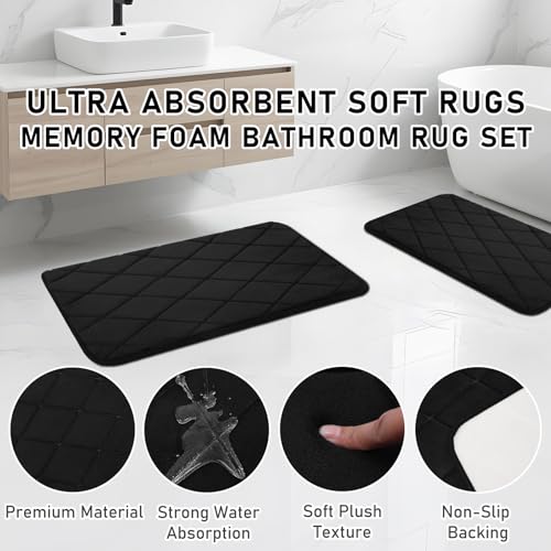 Bathroom Accessory Set - Black Bathroom Set, 27PC Bathroom Accessories Set, Bathroom Sets with Shower Curtain and Rugs, Mini Trash Can, Toilet Brush, Trash Can & Soap Dispenser - size: Bathroom Set&Shower Curtain &Rugs, style: Black