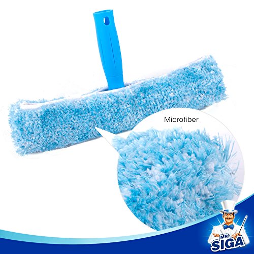 MR.SIGA Professional Window Cleaning Combo - Squeegee & Microfiber Window Scrubber, 10" - size: 10-inch