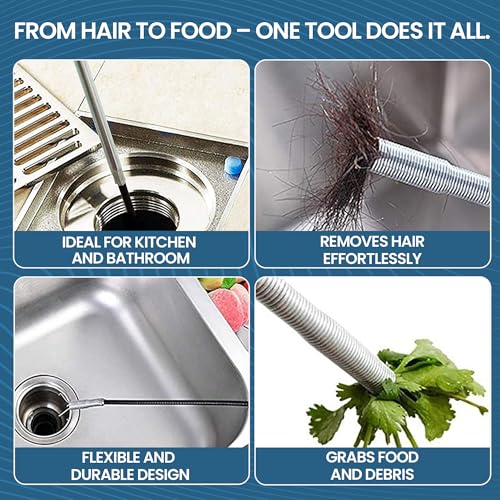 Drain Clog Remover 35.5 Inch Flexible Grabber Claw Hair Drain Snake for Sink-Shower-Toilet & Kitchen Pipes 7 Hair Clog Remover 2 (18 inch) Brushes and 20 Pair of Disposable Gloves - style: Pack of 10 - 35.5"