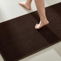 TYUU Bathroom Rugs Non Slip Washable, Super Absorbent Thin Bath Mat Quick Dry Low Pile Bathroom Rug, Brown 20"x48" - color: Brown01, size: 1'8" X 4' (Rectangular)