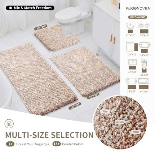 Bathroom Rugs Non Slip Washable, Ultra Soft Thick Shaggy Absorbent Bath Mats,High Density Foam Latex Non Slip Backing Bath Rugs,Microfiber Bath Mats for Bathroom Floor&Sink,24x17,White Beige - color: White Beige, size: 24" X 17"(Small Bathroom Rug)