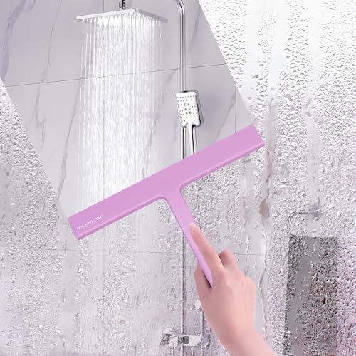 Silicone Rubber Blade Shower Squeegee 9" in Width Window & Car Squeegee - Pink - color: Pink, size: 9 Inches